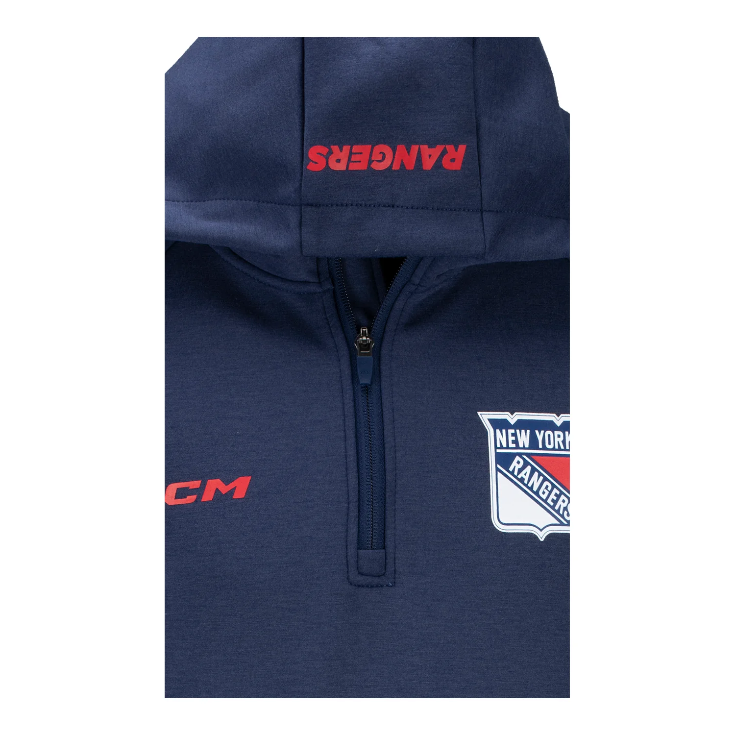 CCM Rangers Quarter Zip Pullover Fleece Hood - Image 2
