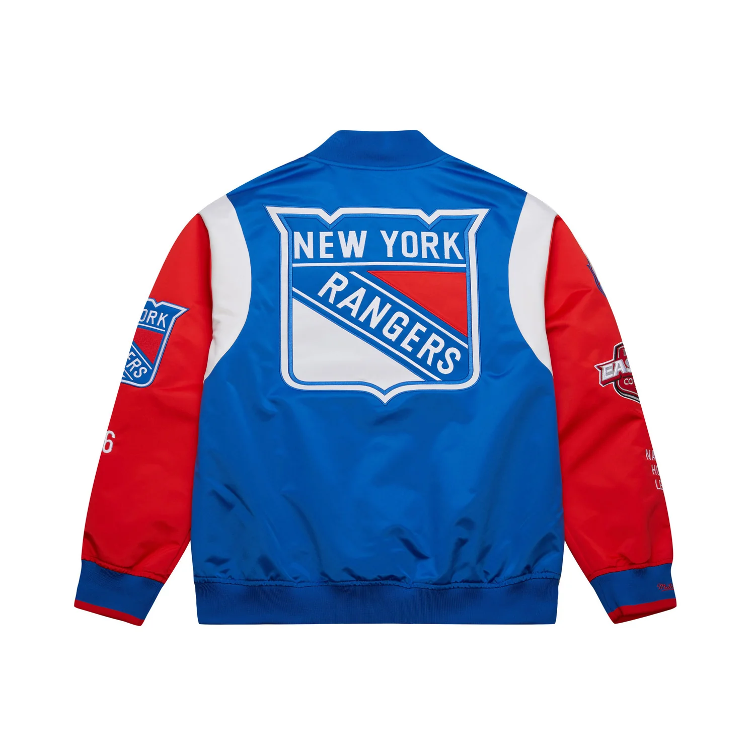 Mitchell & Ness Rangers Team Origins Royal/Red Satin Jacket - Image 2