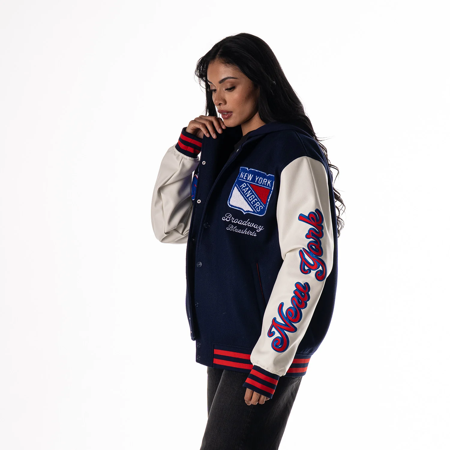 Wild Collective Rangers Hooded Varsity Jacket - Image 3