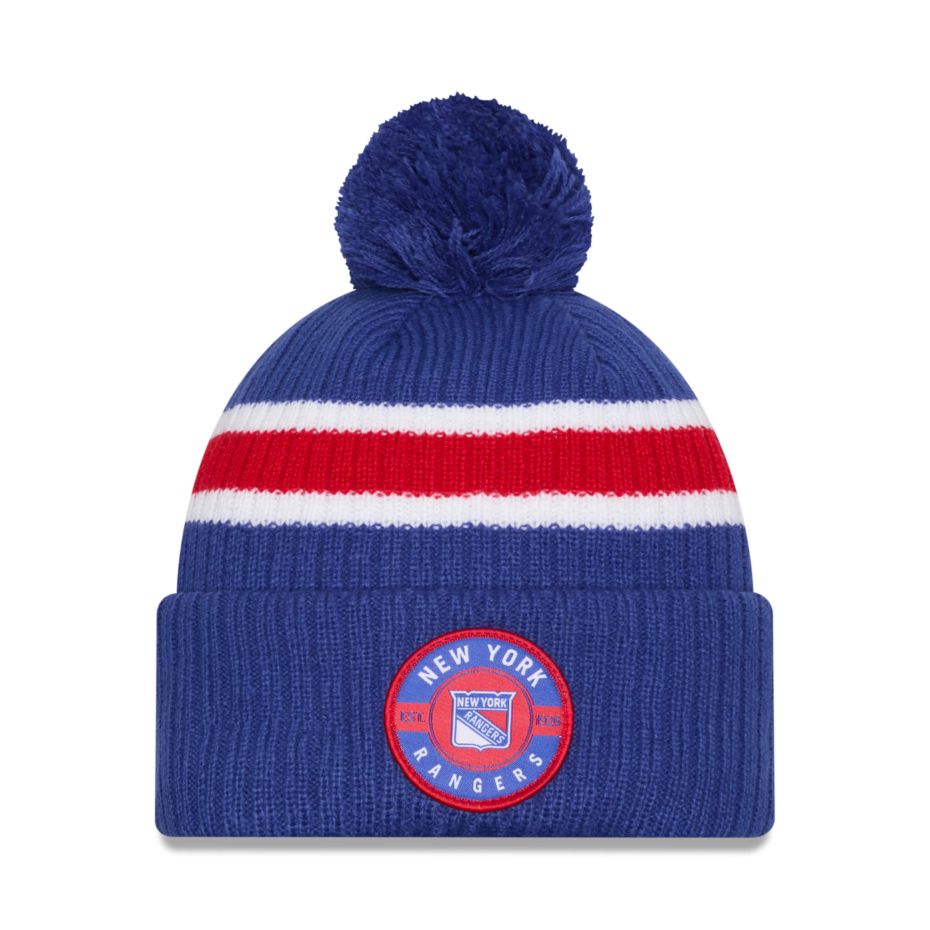 New Era Rangers Banded Royal Knit Pom