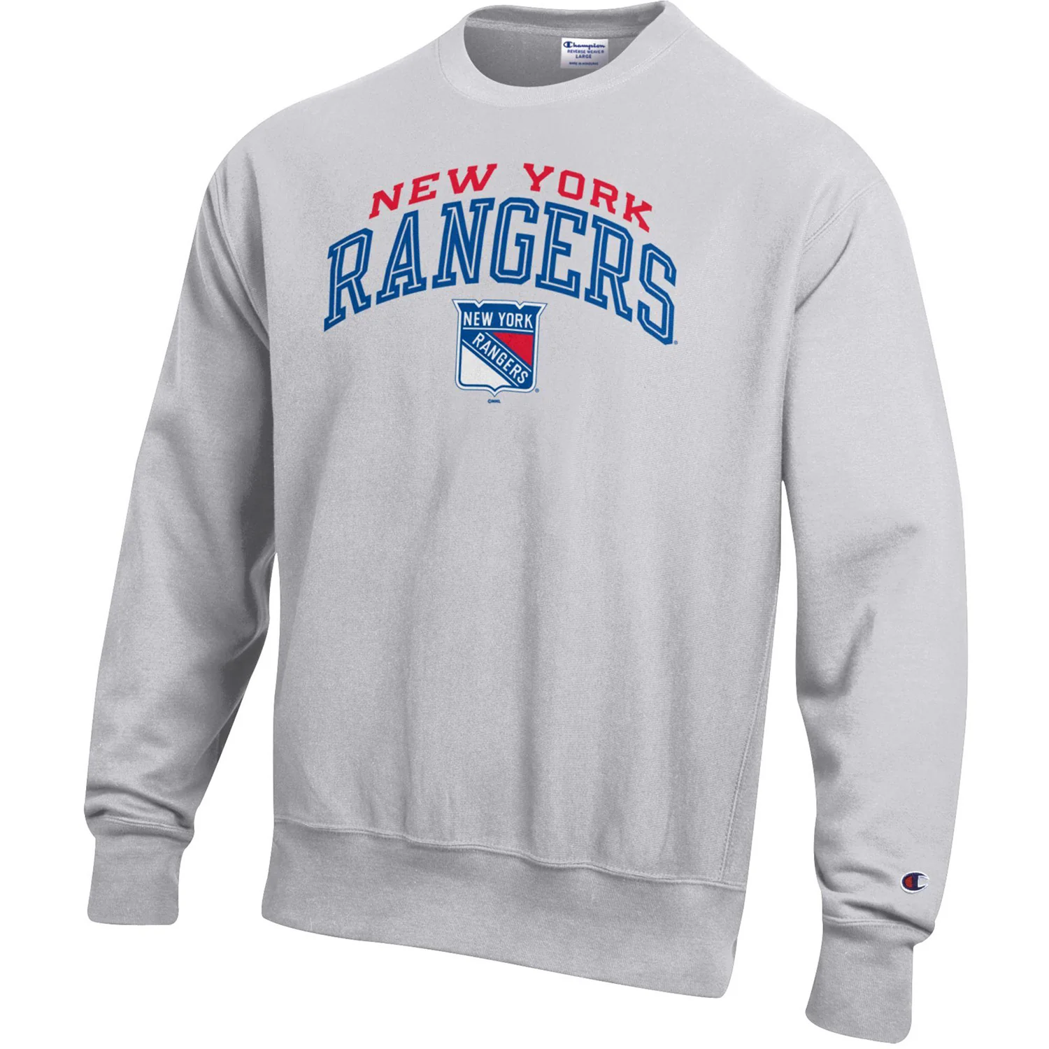 Champion Rangers Printed Heather Grey Reverse Weave Crewneck