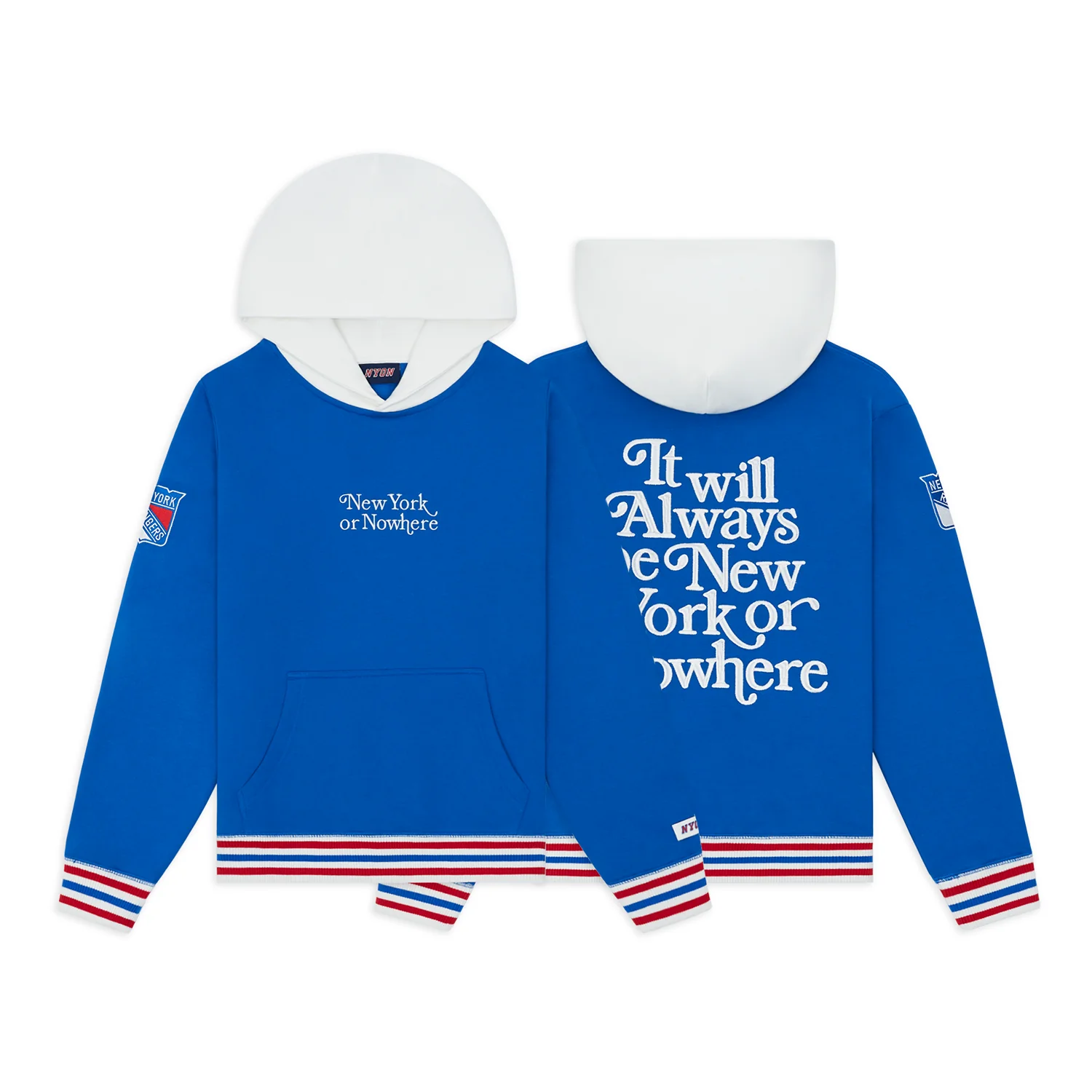 NYON x Rangers Royal Motto Hoodie - Image 3