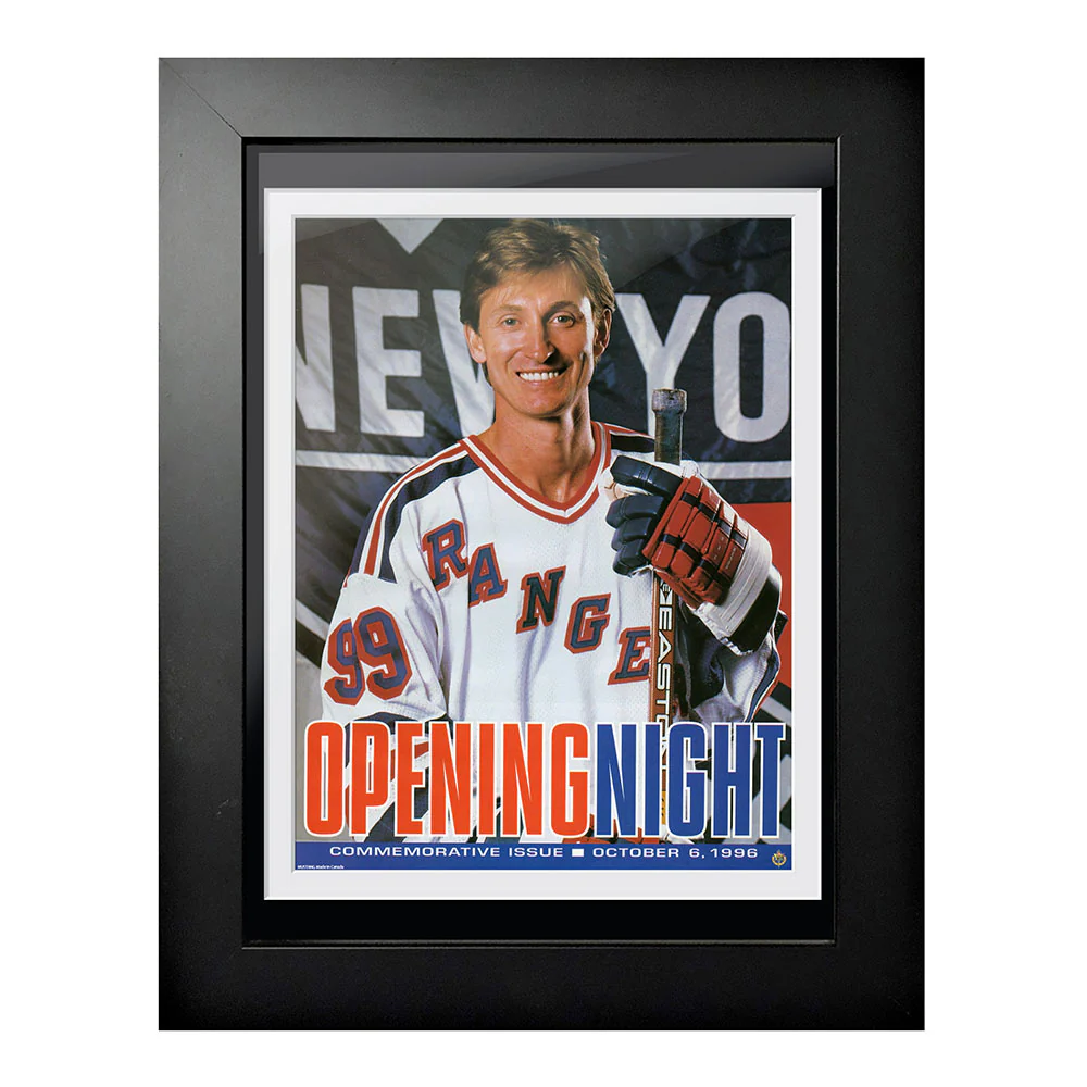Mustang Rangers Wayne Gretzky Opening Night Program Cover Frame