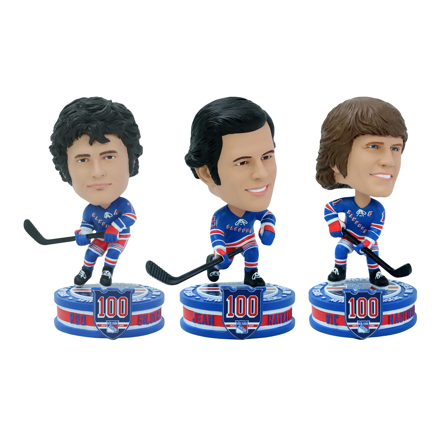 GAG Line Gilbert/Ratelle/Hadfield Rangers Exclusive Centennial Edition Bobblehead