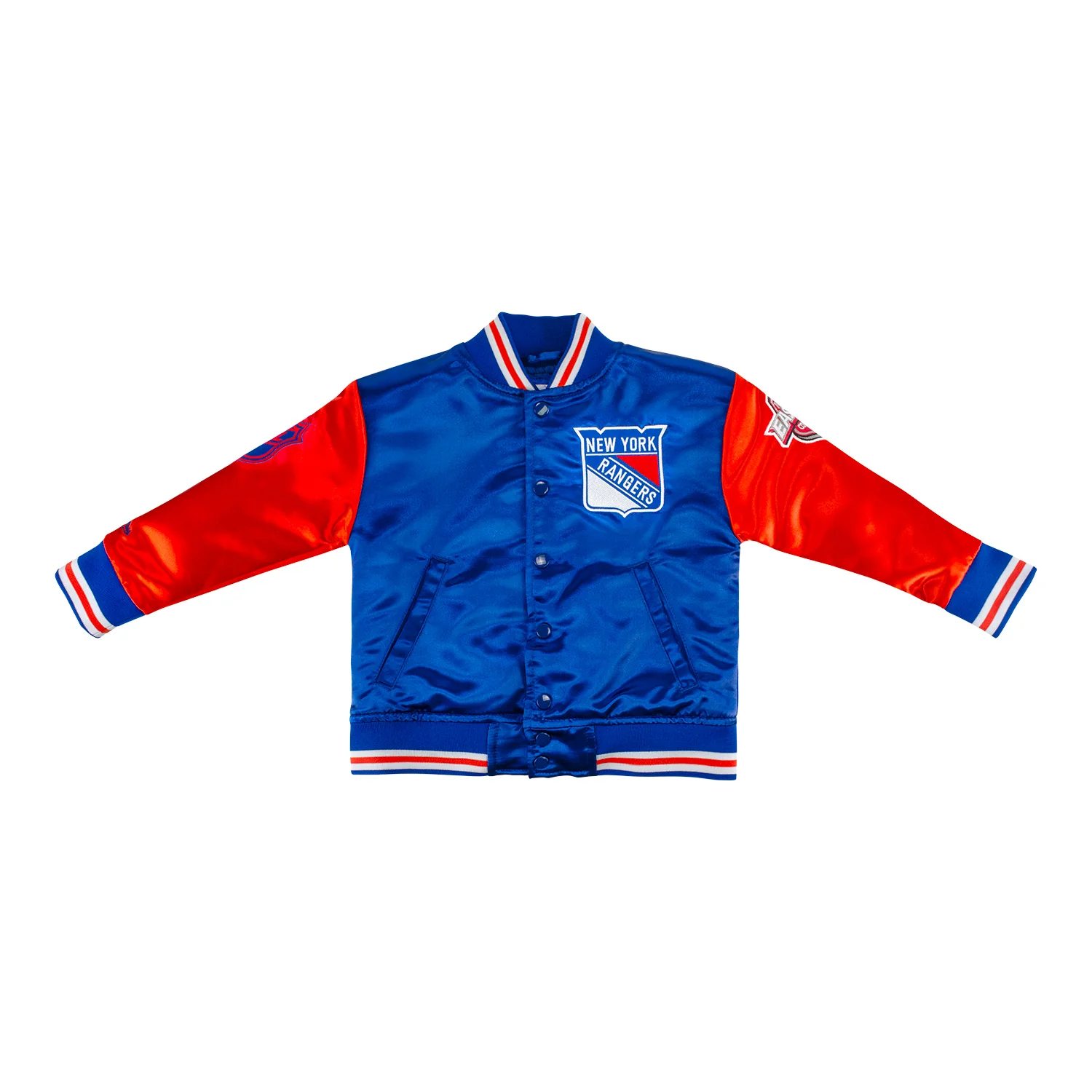 Toddler Mitchell & Ness Rangers Primetime Heavyweight Satin Jacket - Image 2