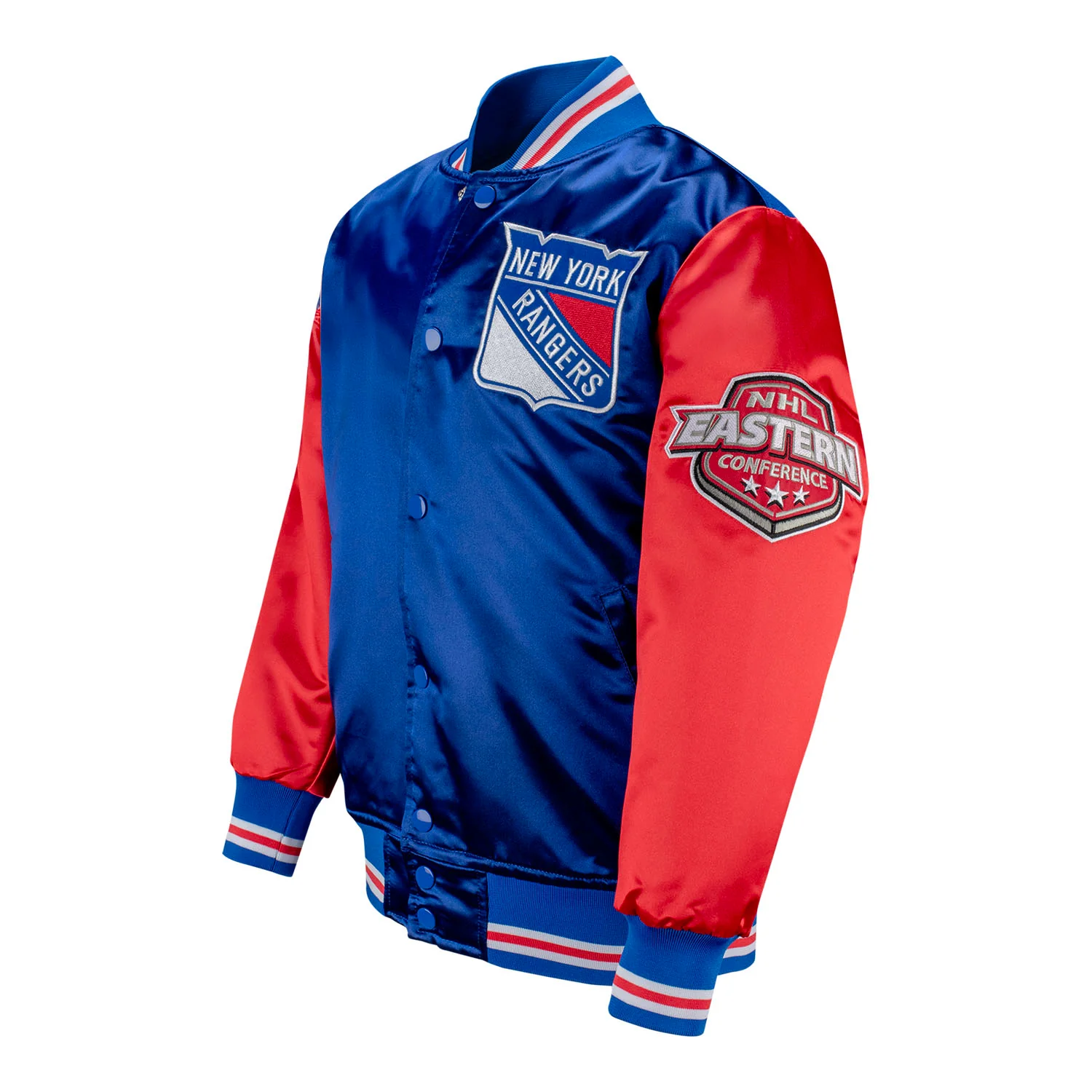 Youth Mitchell & Ness Rangers Primetime Heavyweight Satin Jacket - Image 4