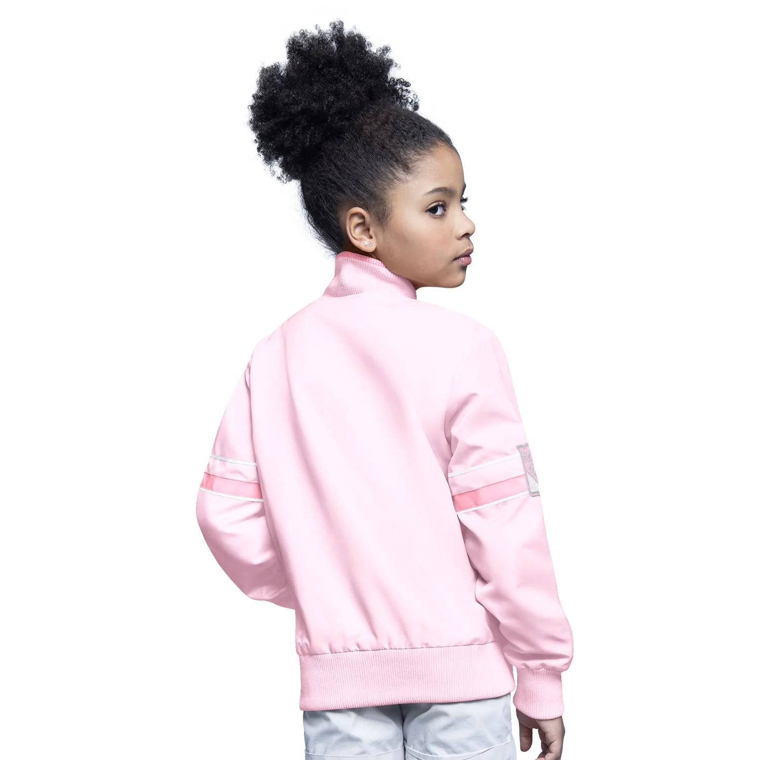 Youth Starter Rangers Arena Pink Varsity Jacket - Image 2