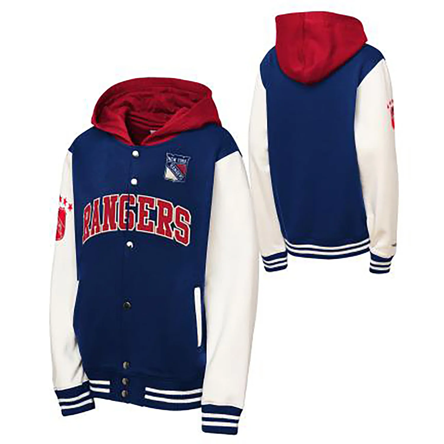 Youth Mitchell & Ness Rangers Hooded Fleece Jacket - Image 3