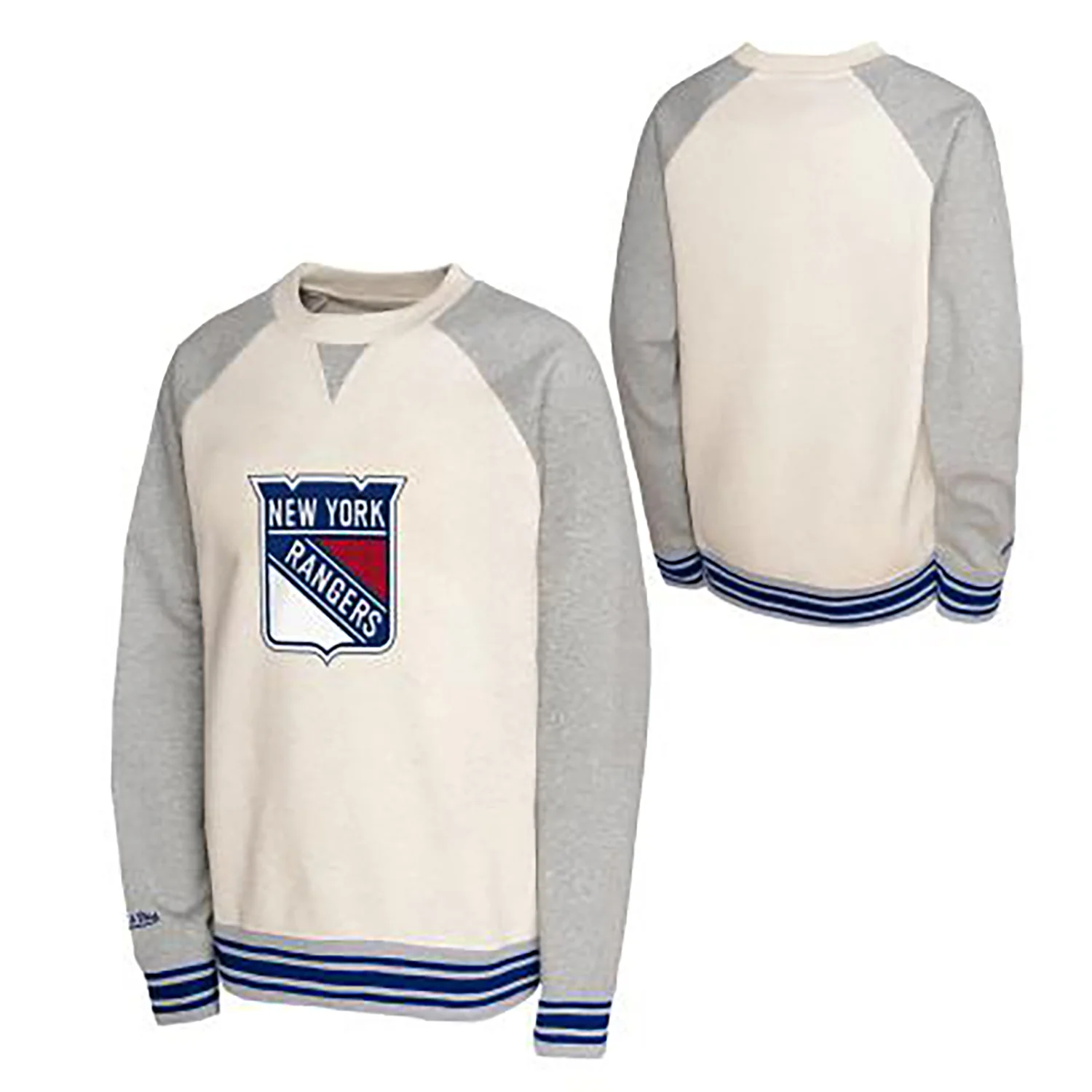 Youth Mitchell & Ness Rangers Retro Cream Fleece - Image 3