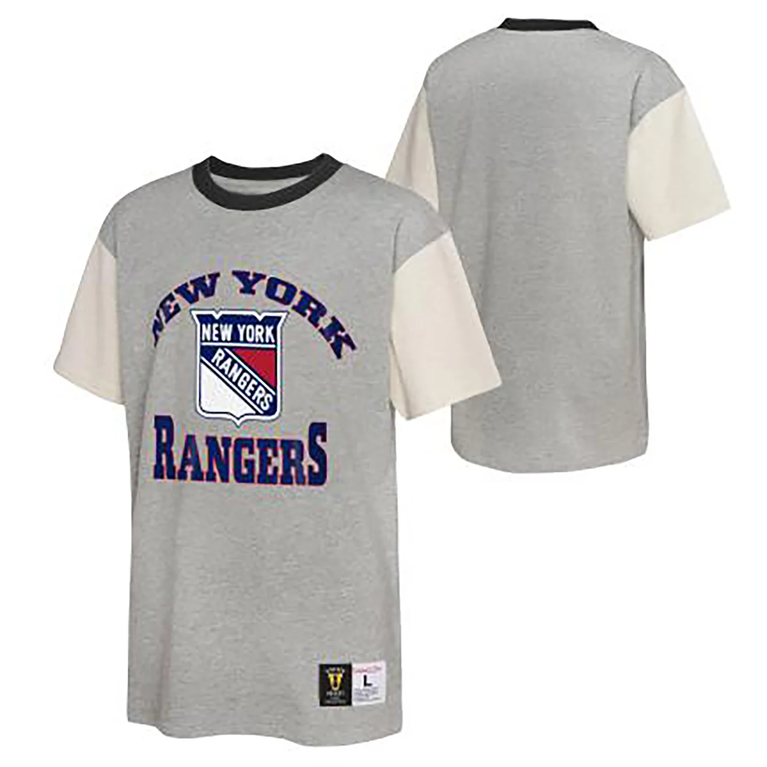 Youth Mitchell & Ness Rangers Retro Cream Tee - Image 3