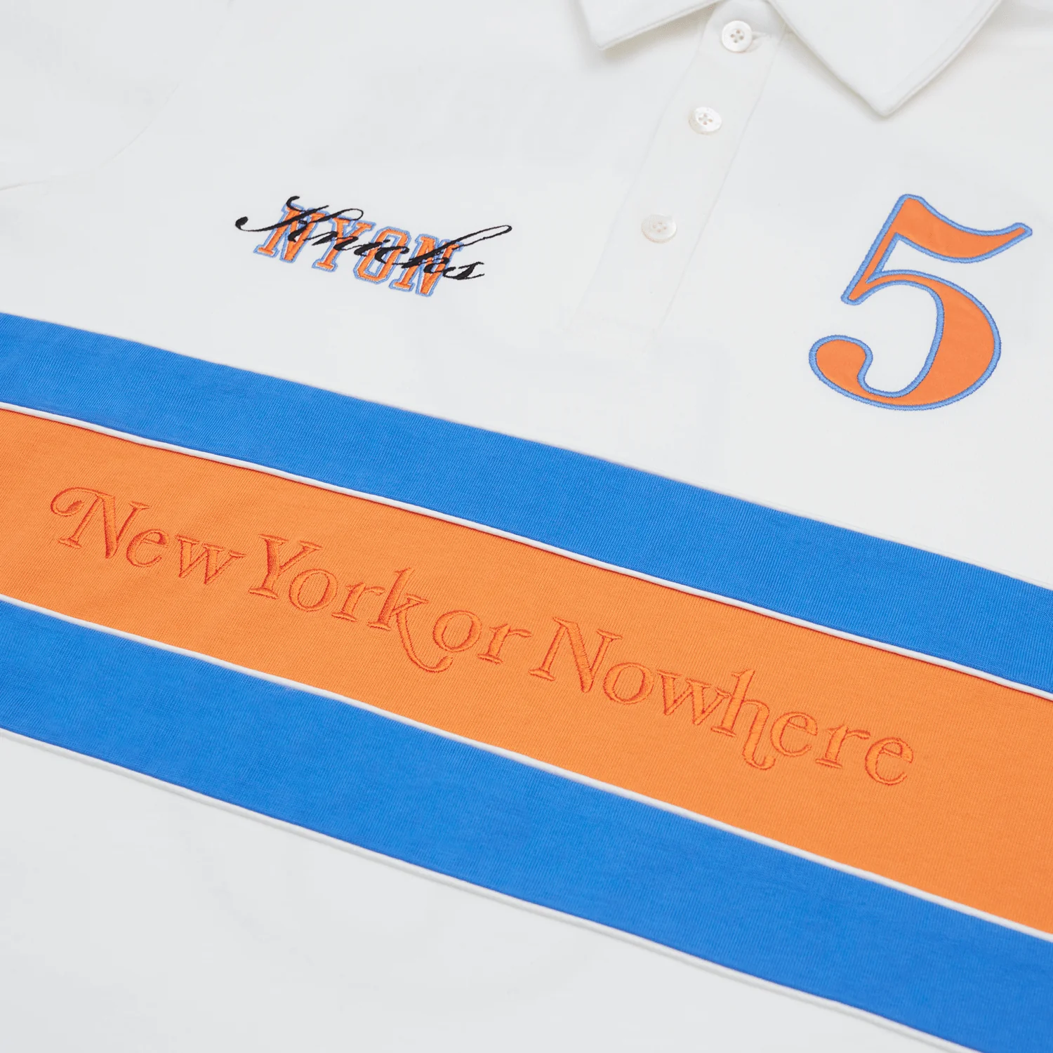 NYON x Knicks Boroughs Cream Rugby Longsleeve Tee - Image 3