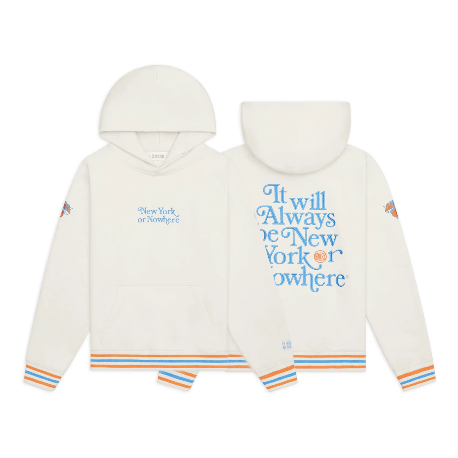 NYON x Knicks Cream Embroidered Motto Hood - Image 3