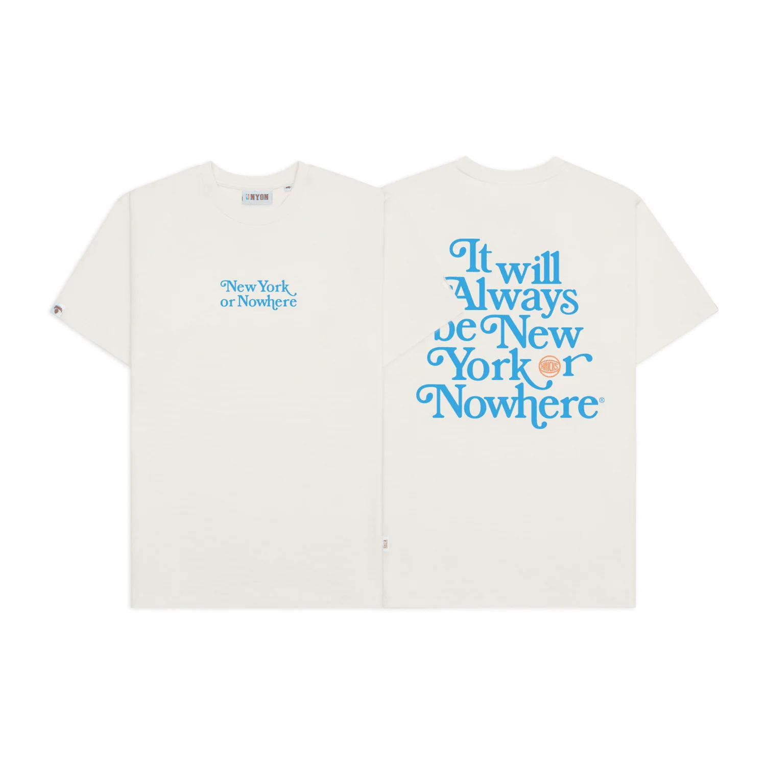 NYON x Knicks Cream "Motto" Tee - Image 3