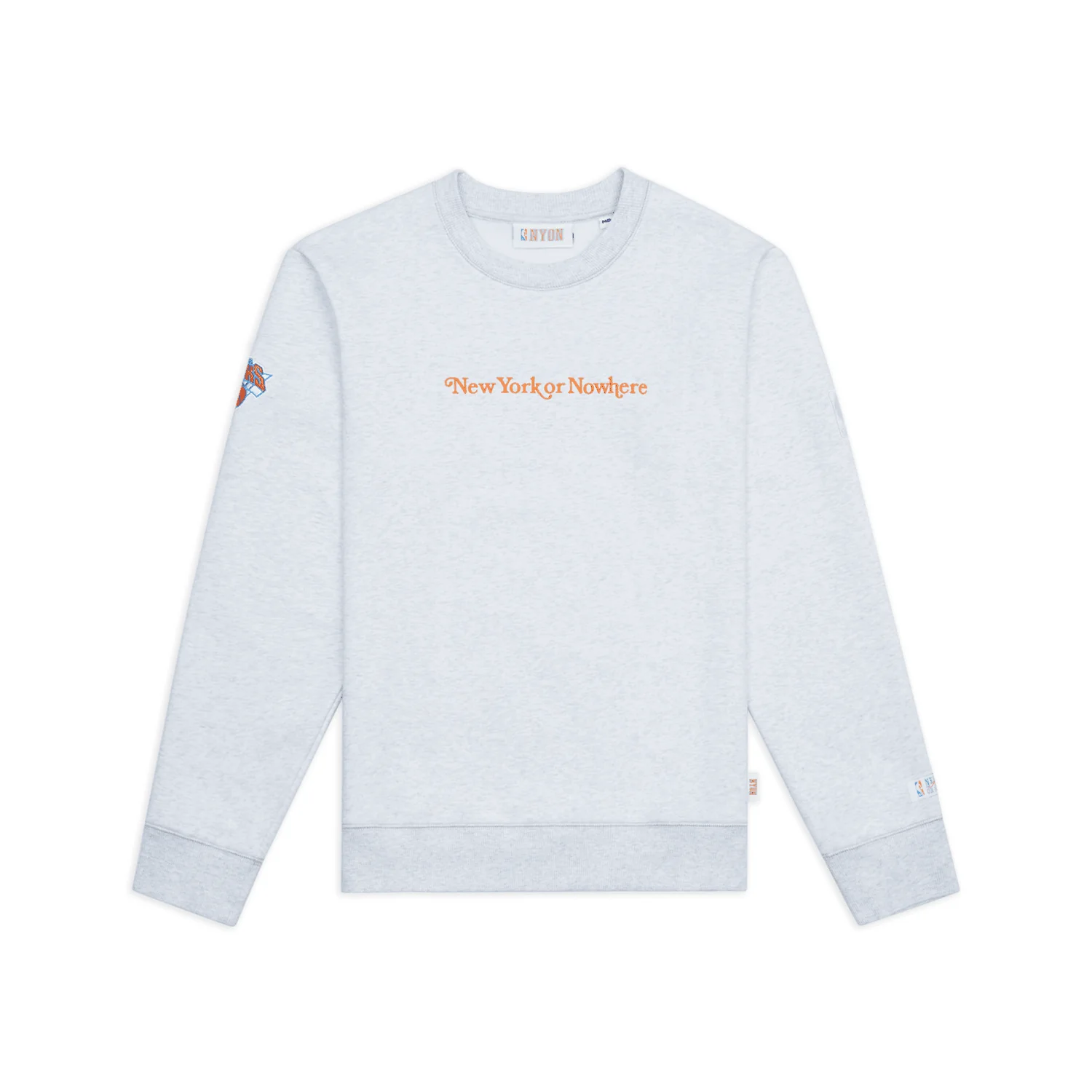 NYON x Knicks White Heather Embroidered Signature Crew