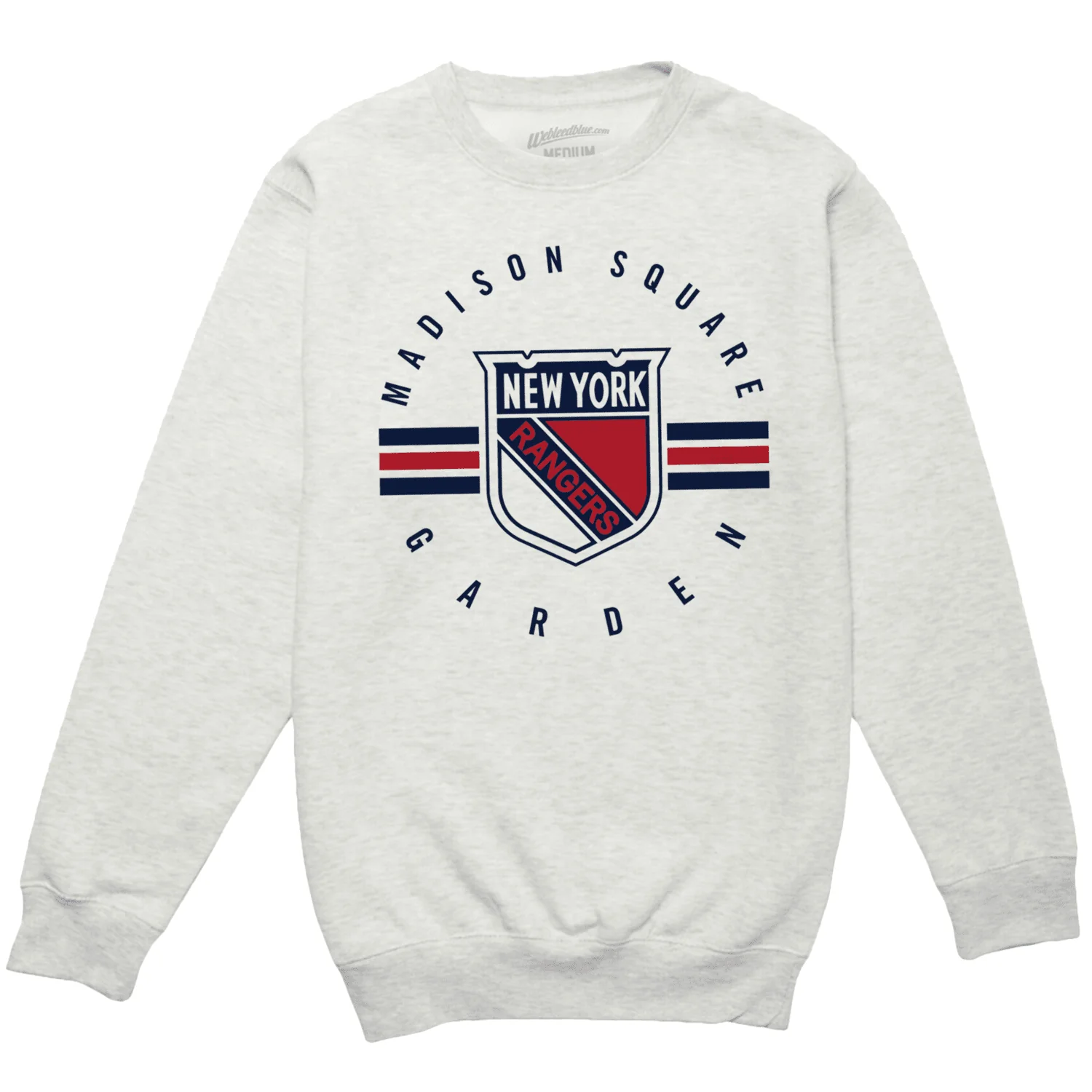 We Bleed Blue Rangers Retro MSG Oatmeal Crew