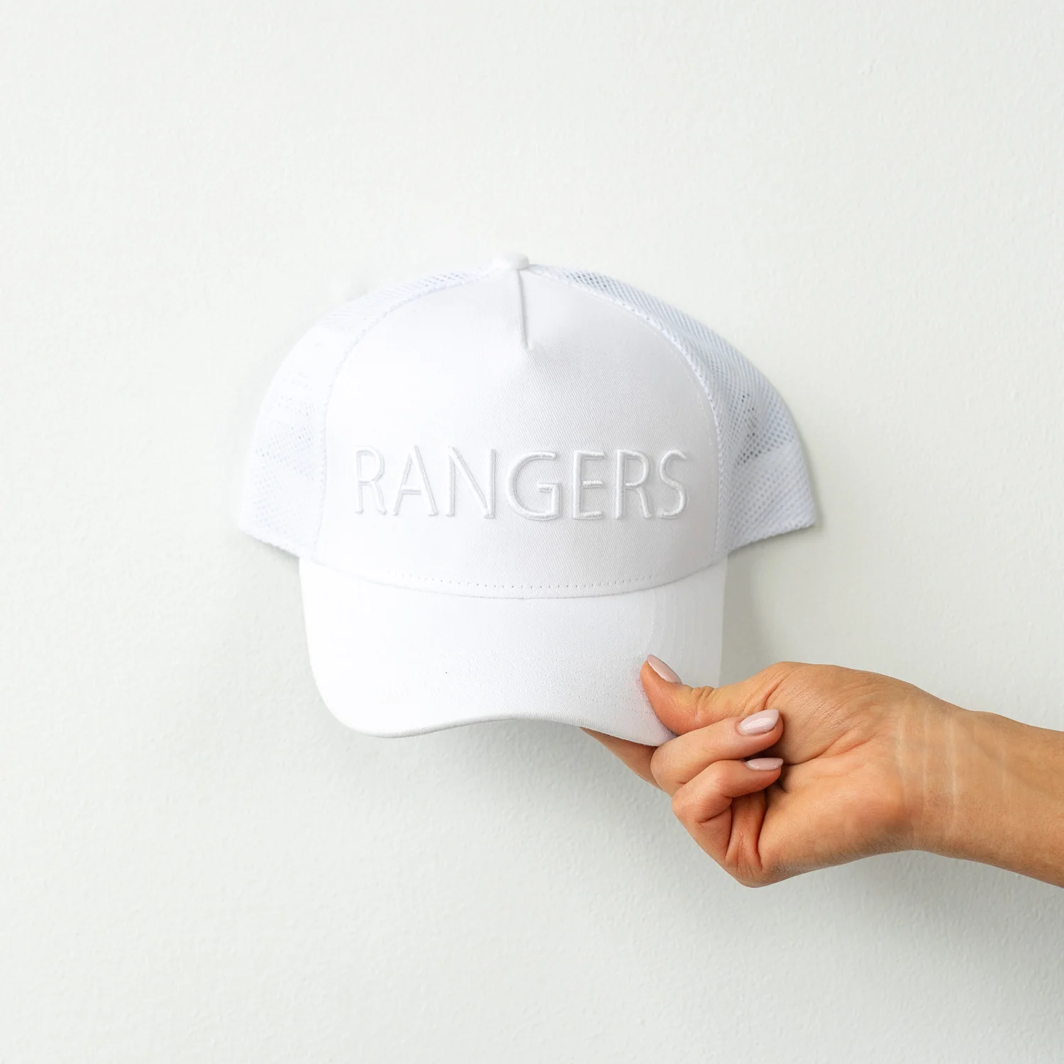Women's Line Change Rangers NYR White Trucker Hat - Image 2