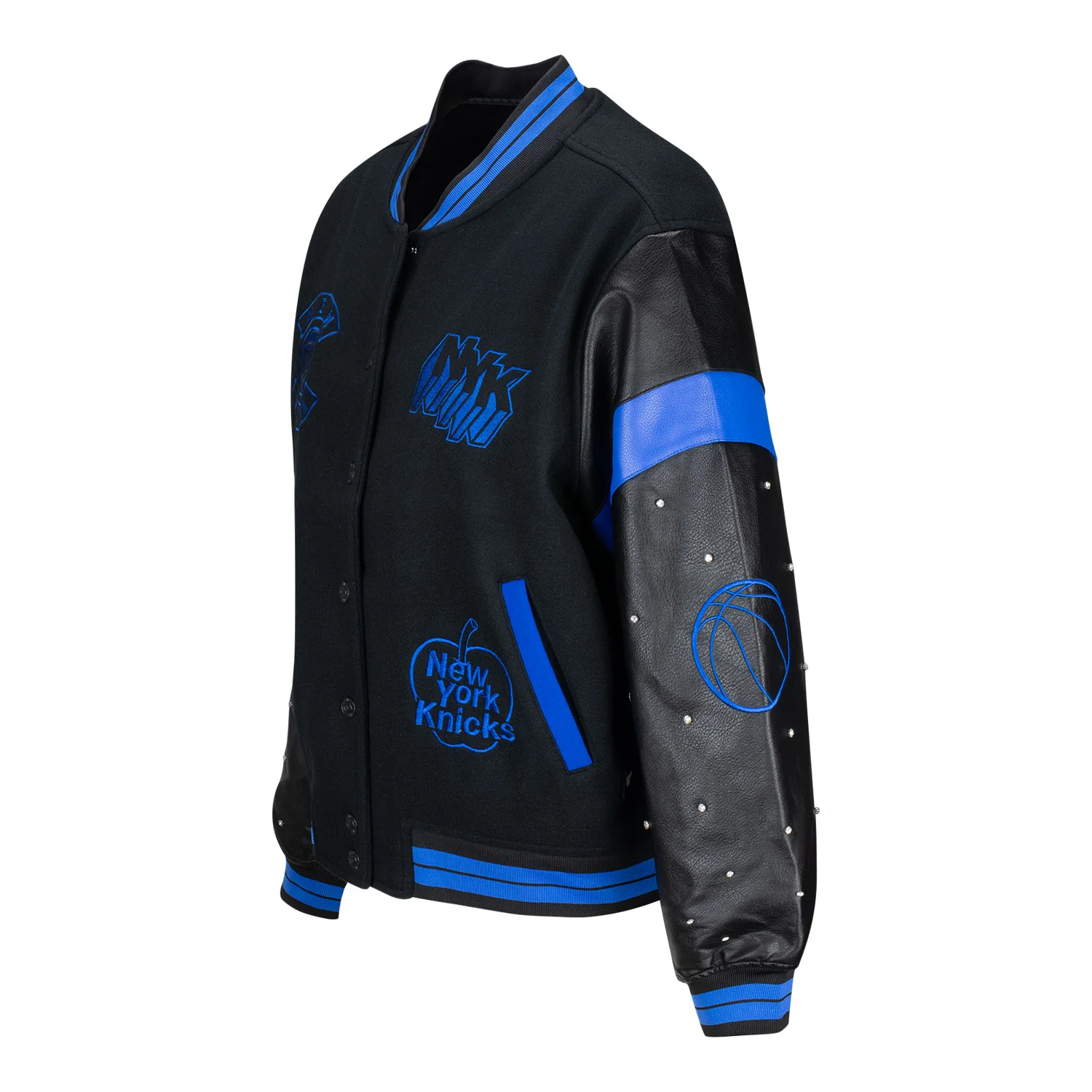 Women's Wild Collective Knicks Black Varsity Jacket - Image 3