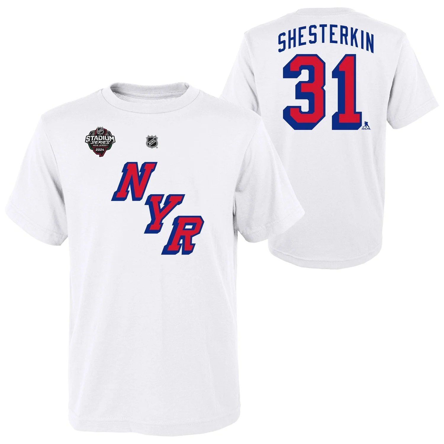 Youth Igor Shesterkin Stadium Series 2024 Name & Number Tee - Image 3